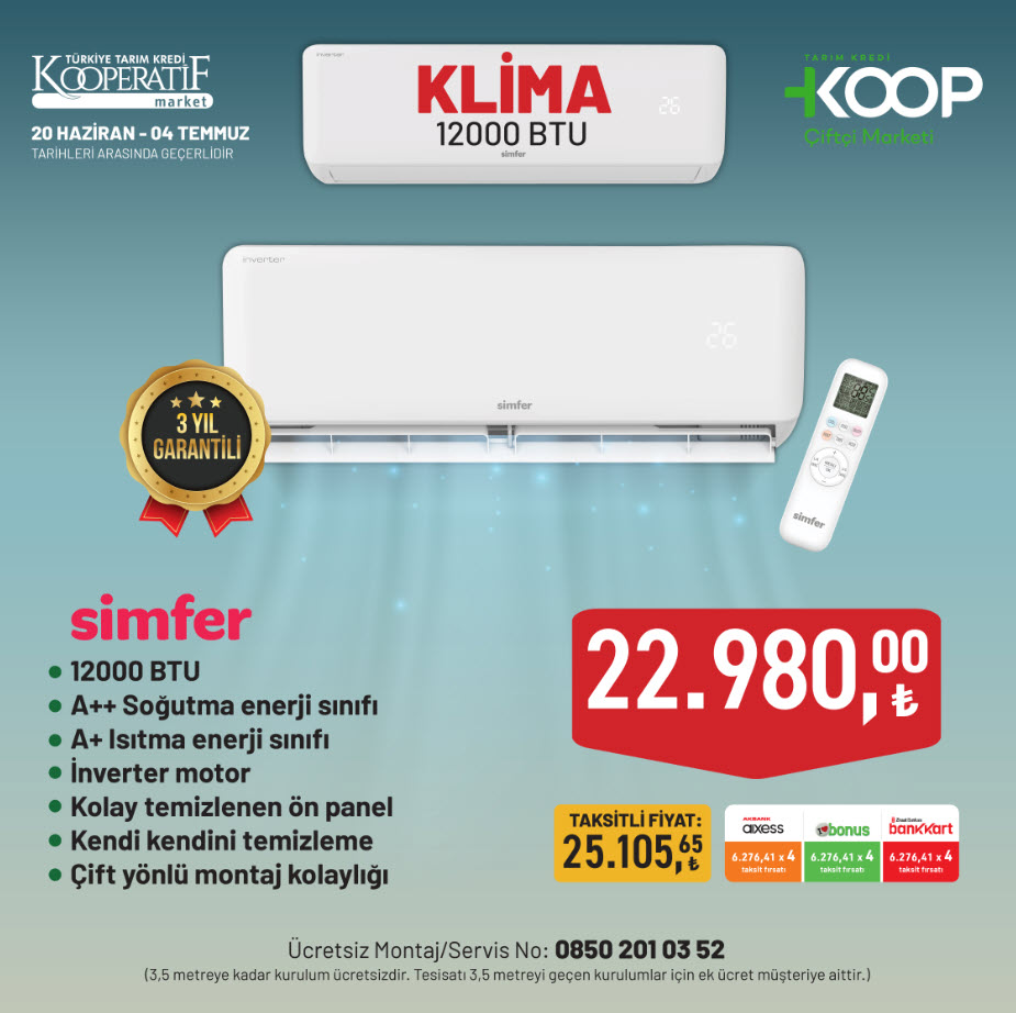 Tarım Kredi Kooperatif Market Kataloğu Klima Çeşitleri