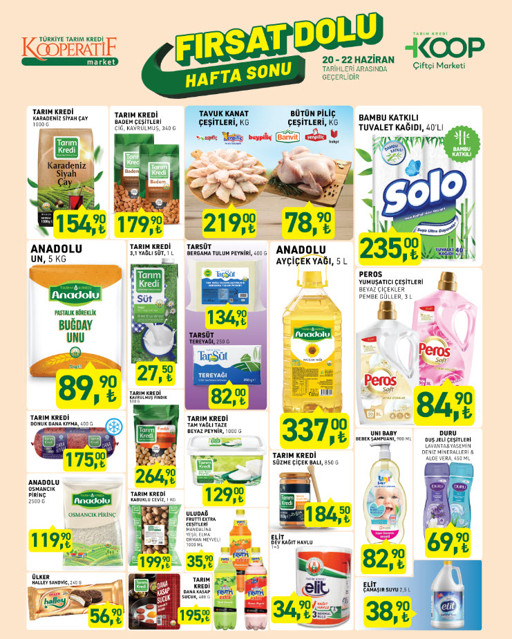Tarım Kredi Kooperatif Market 20 Haziran Hafta Sonu Kataloğu