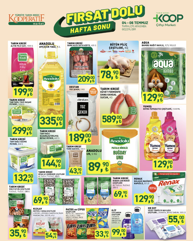 Tarım Kredi Kooperatif Market 4 Temmuz Hafta Sonu Kataloğu